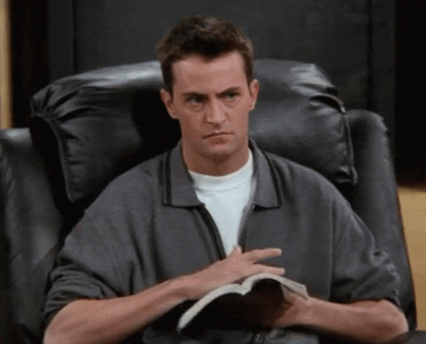 Chandler from Friends reading